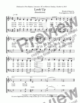 page one of Look Up (Benediction Hymn)