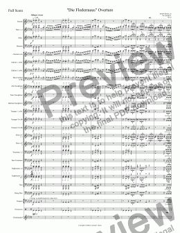 page one of "Die Fledermaus" Overture
