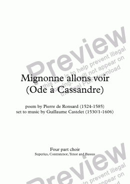 page one of Ode à Cassandre (G. Costeley / P. de Ronsard)