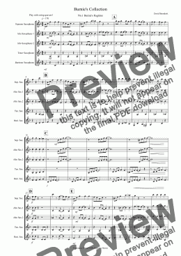 page one of Burnie’s Saxophone Quintet Collection