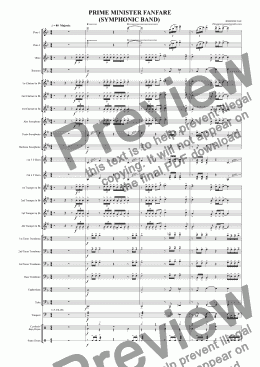 page one of PRIME MINISTER FANFARE (SYMPHONIC BAND)