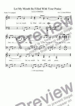 page one of Let My Mouth Be Filled With Praise (Chorus)