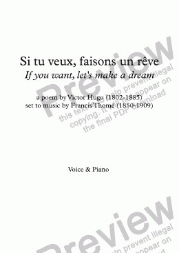 page one of Si tu veux, faisons un rêve (F. Thomé / Victor Hugo)
