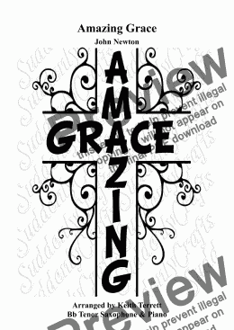 page one of Amazing Grace for Bb Tenor Saxophone & Piano