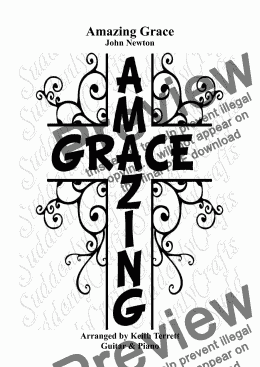 page one of Amazing Grace for Classical Guitar & Piano