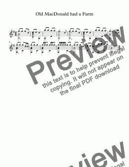page one of Old MacDonald had a Farm for Solo Acoustic Guitar 