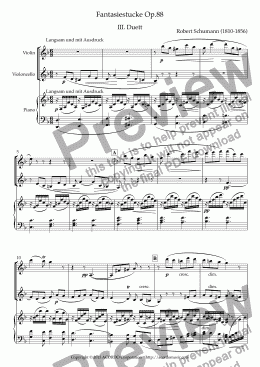 page one of Fantasiestucke Op.88 III Duett