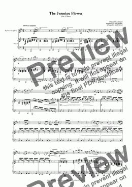 page one of Jasmine Flower (The) for Bb Soprano/Soprillo & Piano