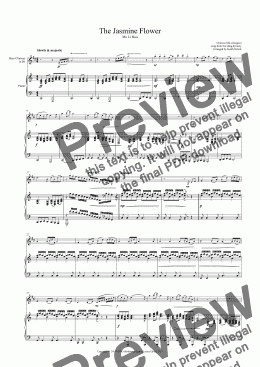 page one of Jasmine Flower (The) for Bb Bass Clarinet & Piano