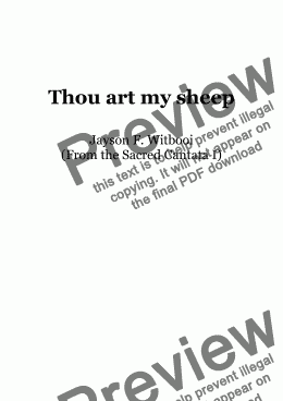 page one of Thou art my sheep