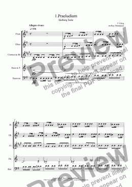 page one of Holberg Suite: I.Praeludium (Prelude) 