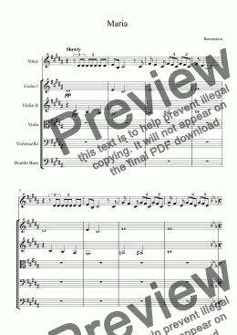 page one of Maria for Tenor and String Orchestra