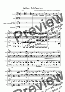 page one of William Tell Overture for String Trio