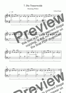 page one of 7. Die Trauerweide (Pop Piano)