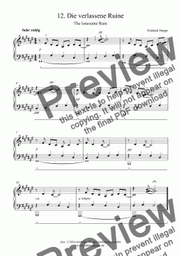 page one of 12. Die verlassene Ruine (Pop Piano)