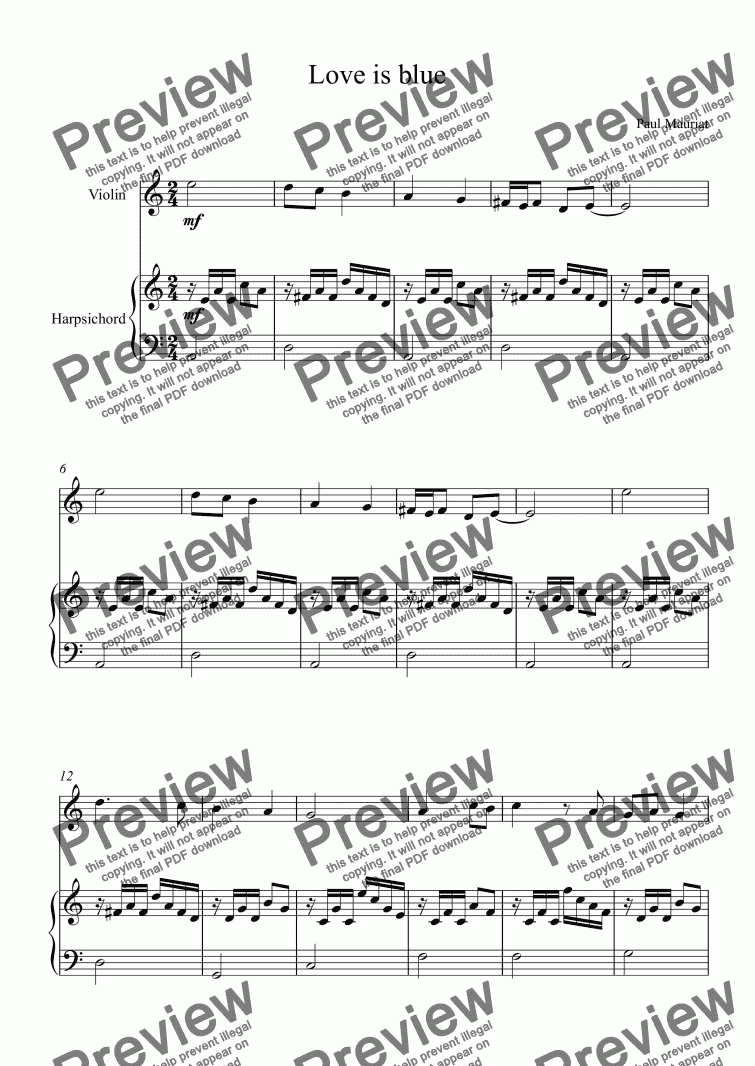 Love Is Blue - Download Sheet Music PDF File