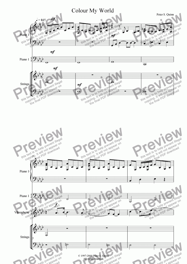 Colour My World Download Sheet Music PDF File   1 