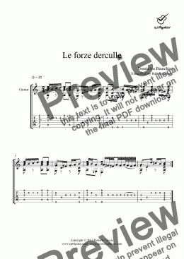 page one of Le forze derculle for solo guitar