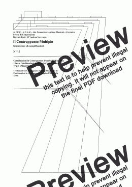 page one of A. Verrengia - Il Contrappunto Multiplo - Introduzioni ed esemplificazioni N.° 2  - Combinazioni in Contrappunto Doppio all’ 8va o alla 15ma e Combinazioni derivate in Contrappunto Triplo e Quadruplo.