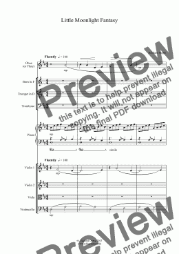 page one of ’Little Moonlight Fantasy’ for Schoolorchestra