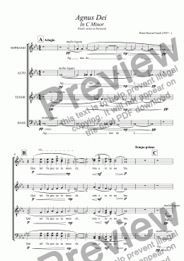 page one of Agnus Dei in C Minor for Voices