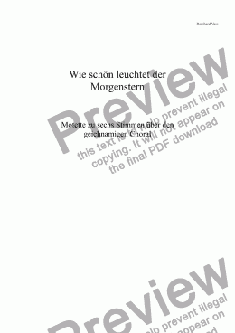 page one of Wie schön leuchtet der Morgenstern