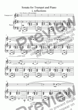 page one of Sonata for Trumpet and Piano