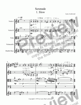 page one of Serenade for Strings