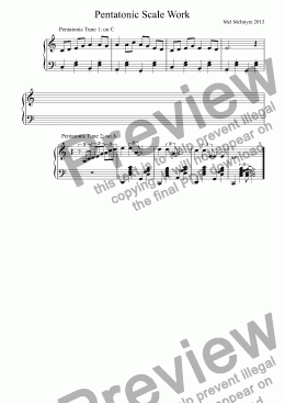 page one of Pentatonic Scale Work