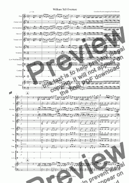 page one of William Tell Overture for School Wind Band