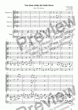 page one of Von oben winkt der helle Stern (Haydn)