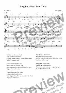 page one of Song for a New Born Child