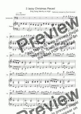 page one of 3 Jazzy Christmas Pieces for Cello and Piano!