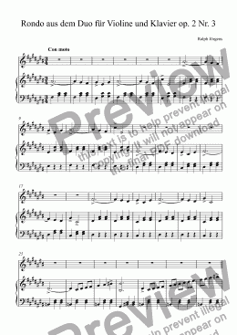page one of Rondo aus dem Duo für Violine und Klavier op. 2 Nr. 3