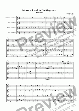 page one of Messa a 4 voci in Do Maggiore  Sanctus (Lotti)