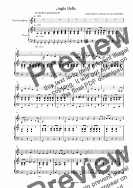 page one of Jingle Bells (Jazzy Style!) for Tenor Saxophone and Piano