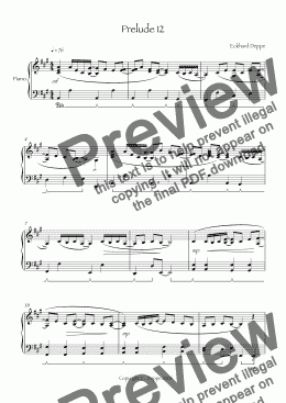 page one of Prelude 12 ( From 12 Pop-Preludes Easy to Moderate)