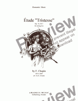 page one of Étude (Study) Tristesse Op. 10 for string trio