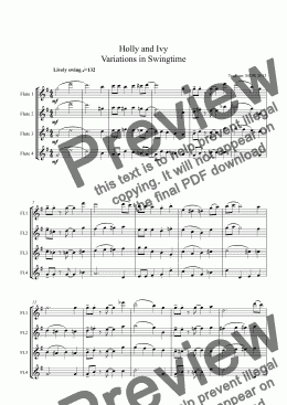 page one of Christmas Flutes The Holly and the Ivy, 