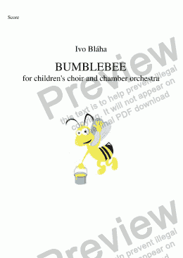 page one of BUMBLEBEE (Medák) for children’s choir and orchestra (English words)