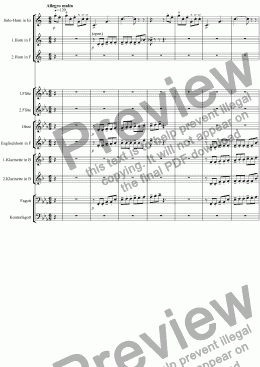 page one of Rondo for Solo-Horn and Double Woodwind quintet