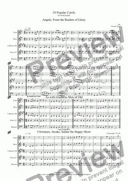 page one of 10 Popular Christmas Carols for wind quintet