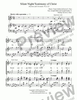 page one of Silent Night/Testimony of Christ (one-copy price)
