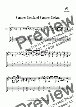 page one of Semper Dowland Semper Dolens for solo guitar