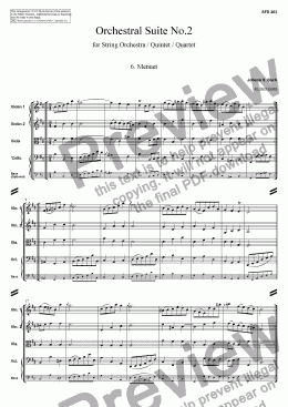 page one of Orchestral Suite No.2 - 6. Menuet