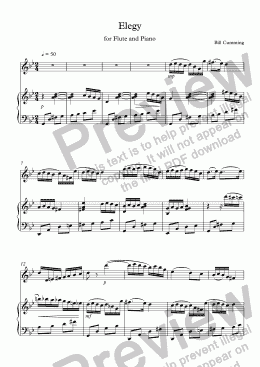 page one of Elegy for Flute and Piano