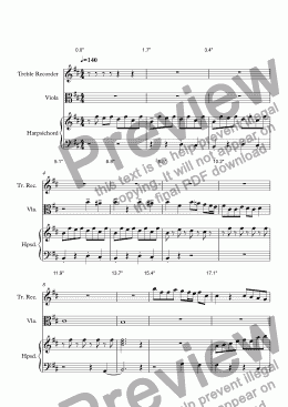 page one of Andrew C's Recorder Sonata