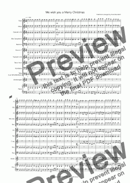 page one of We wish you a Merry Christmas for School Wind Band