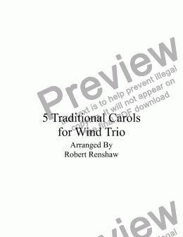 page one of 5 Traditional Carols for Wind Trio(Ob, Cl, Bsn)