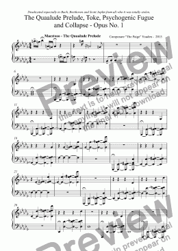 page one of The Quaalude Prelude, Toke, Psychogenic Fugue and Collapse - Opus No. 1